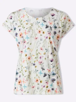 Print-Shirt mit Ärmel-Aufschlag