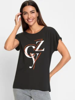 Print-Shirt mit Schriftzug