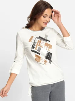 Print-Shirt mit silberfarbigen Details