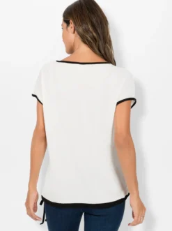 Print-Shirt mit U-Boot-Ausschnitt