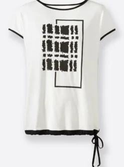 Print-Shirt mit U-Boot-Ausschnitt