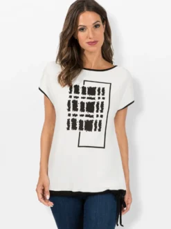 Print-Shirt mit U-Boot-Ausschnitt