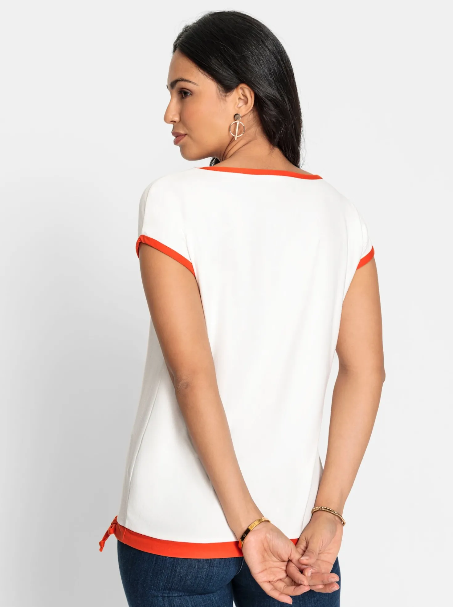 Print-Shirt mit U-Boot-Ausschnitt