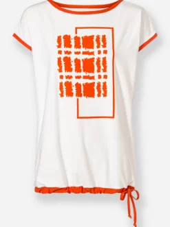 Print-Shirt mit U-Boot-Ausschnitt