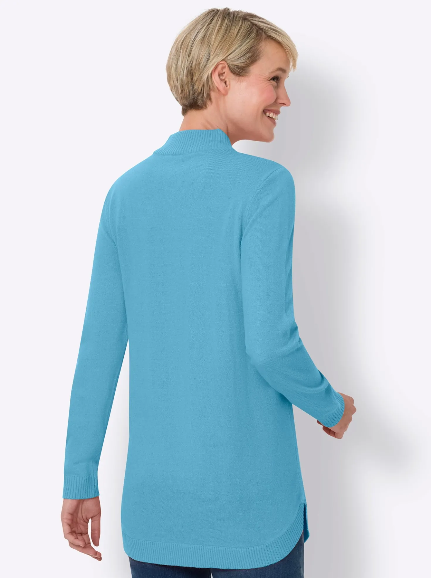Pullover mit abgerundetem Saum