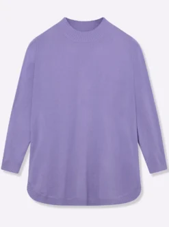 Pullover mit abgerundetem Saum