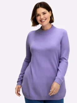 Pullover mit abgerundetem Saum