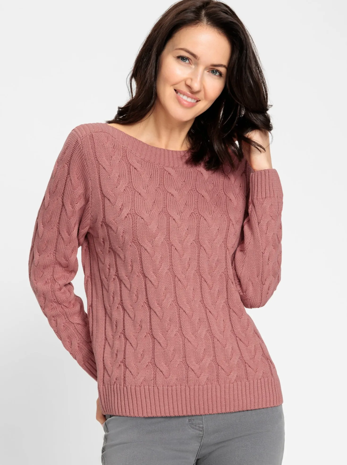 Pullover mit U-Boot-Ausschnitt
