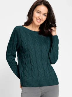 Pullover mit U-Boot-Ausschnitt