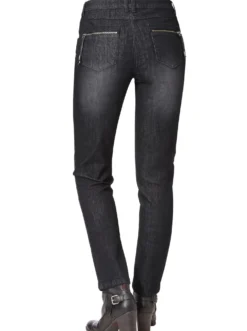 Röhrenjeans mit Zipper an Gesäßtaschen