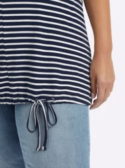 Ringelshirt mit Bindeband am Saum