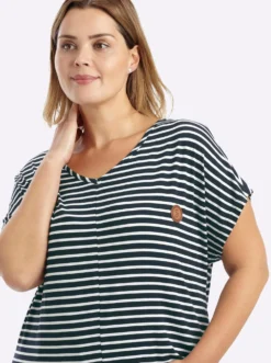 Ringelshirt mit Bindeband am Saum