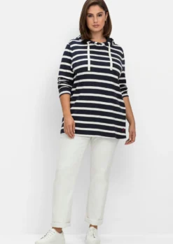 Ringelshirt mit Kapuze, Langarm