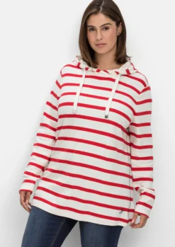 Ringelshirt mit Kapuze, Langarm