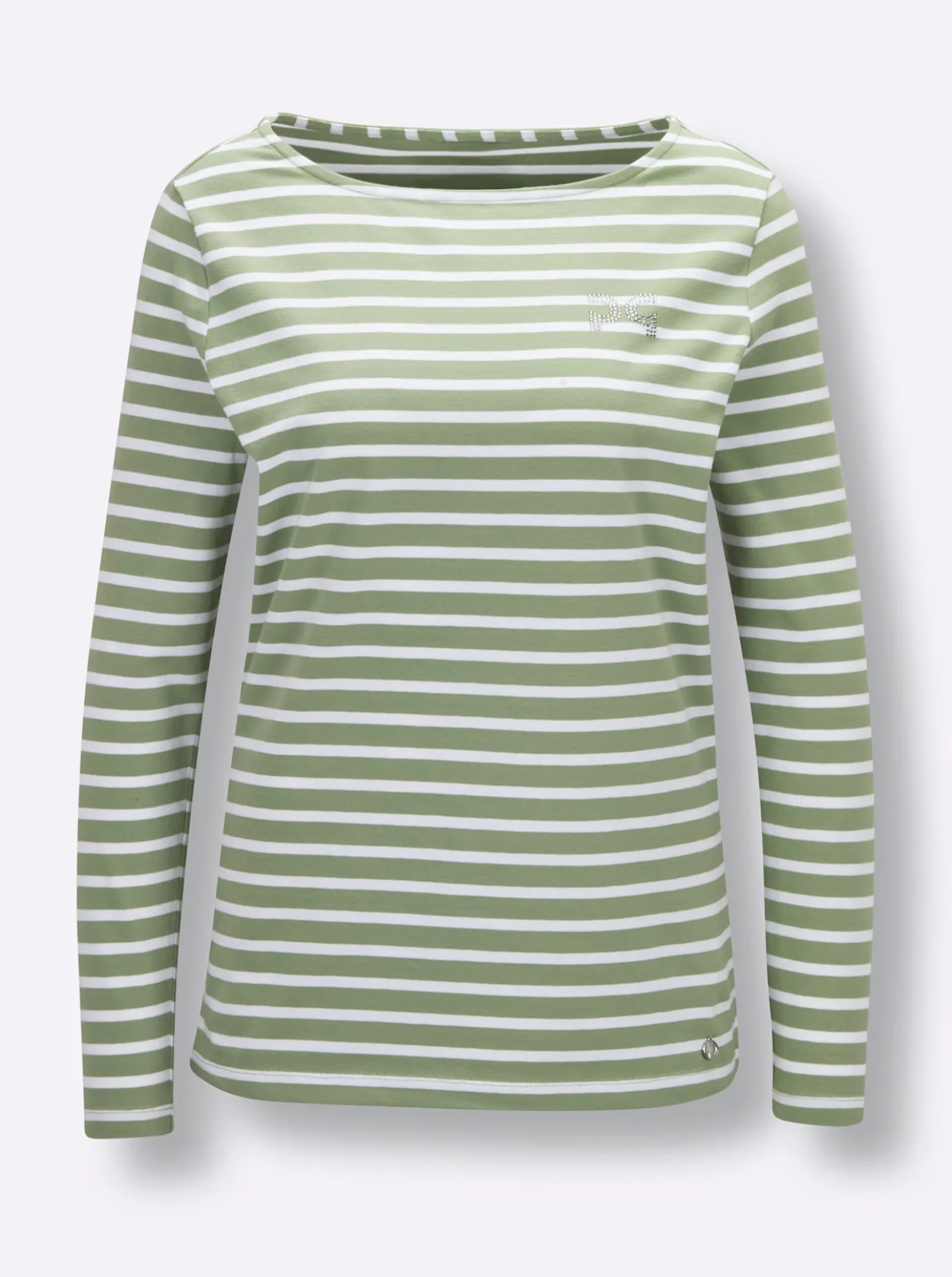 Ringelshirt mit Strass-Steinchen