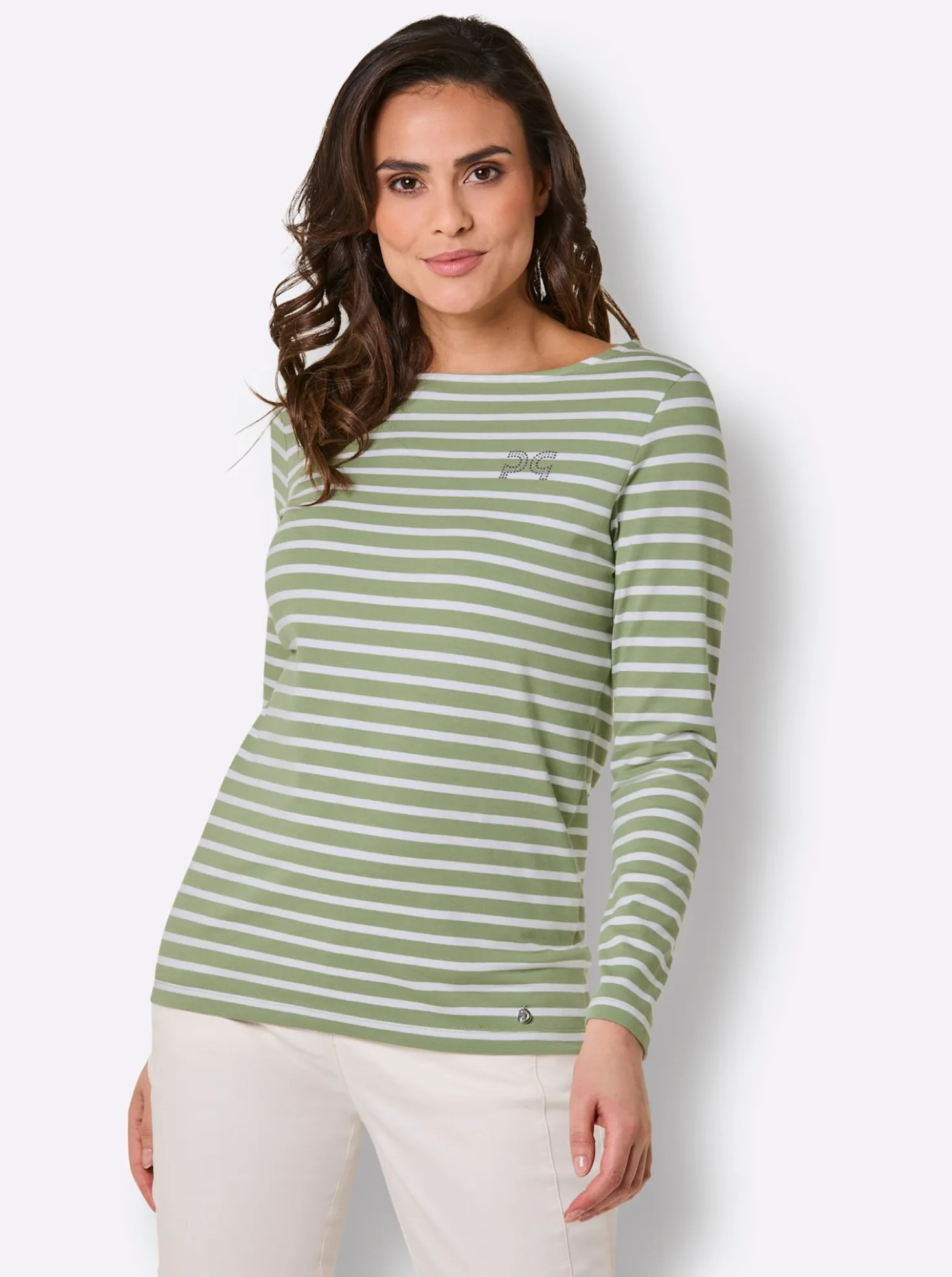 Ringelshirt mit Strass-Steinchen