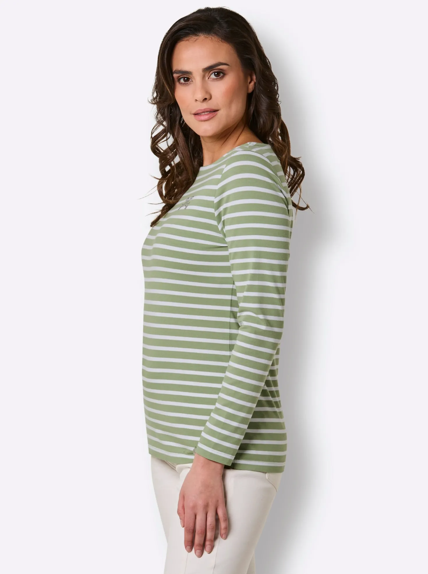 Ringelshirt mit Strass-Steinchen