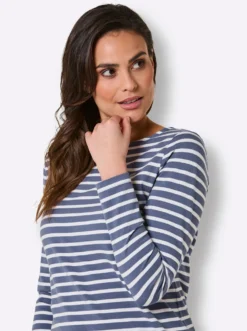 Ringelshirt mit Strass-Steinchen
