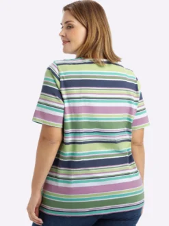 Ringelshirt mit streckendem V-Ausschnitt