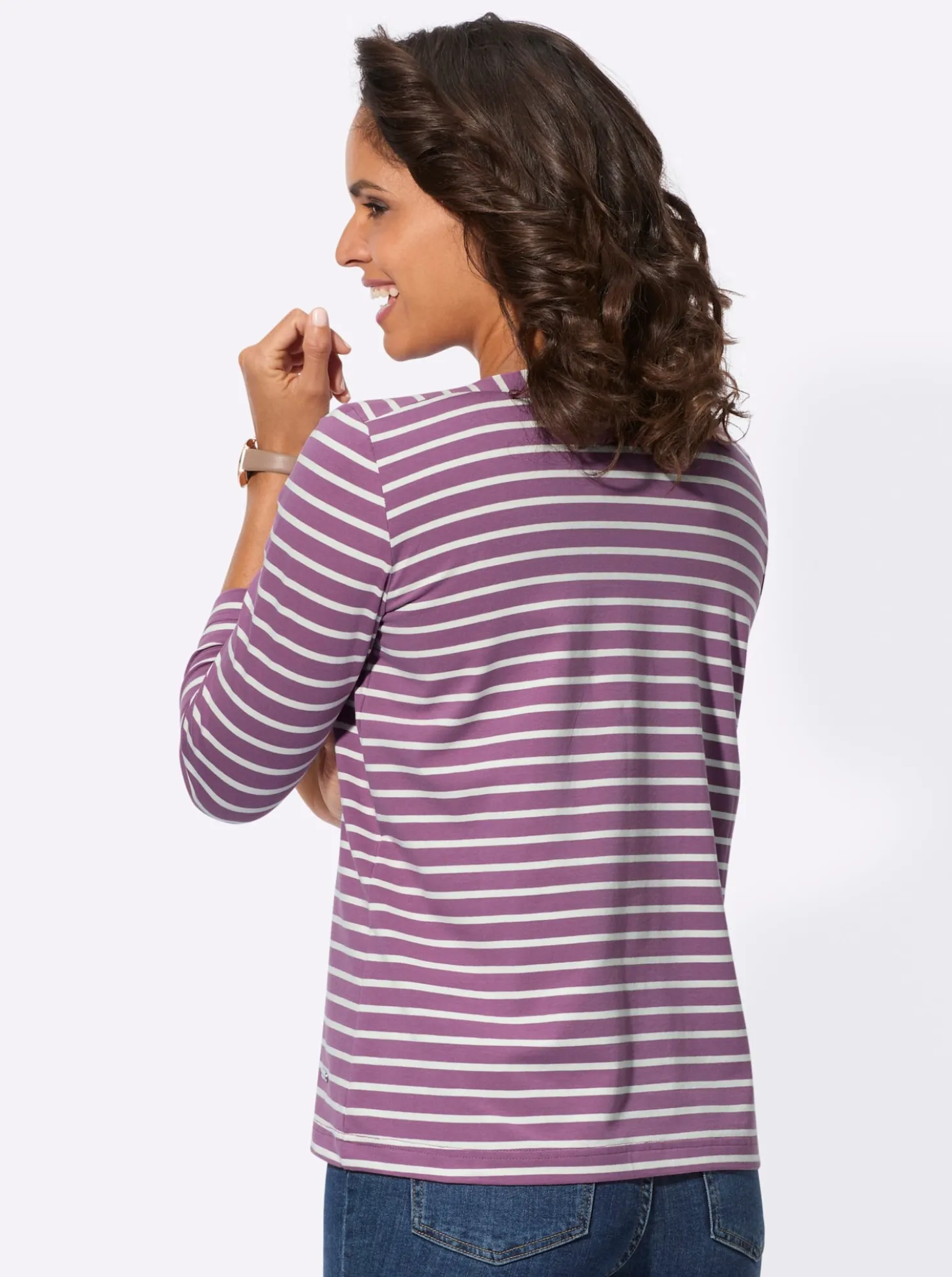 Ringelshirt mit U-Boot-Ausschnitt