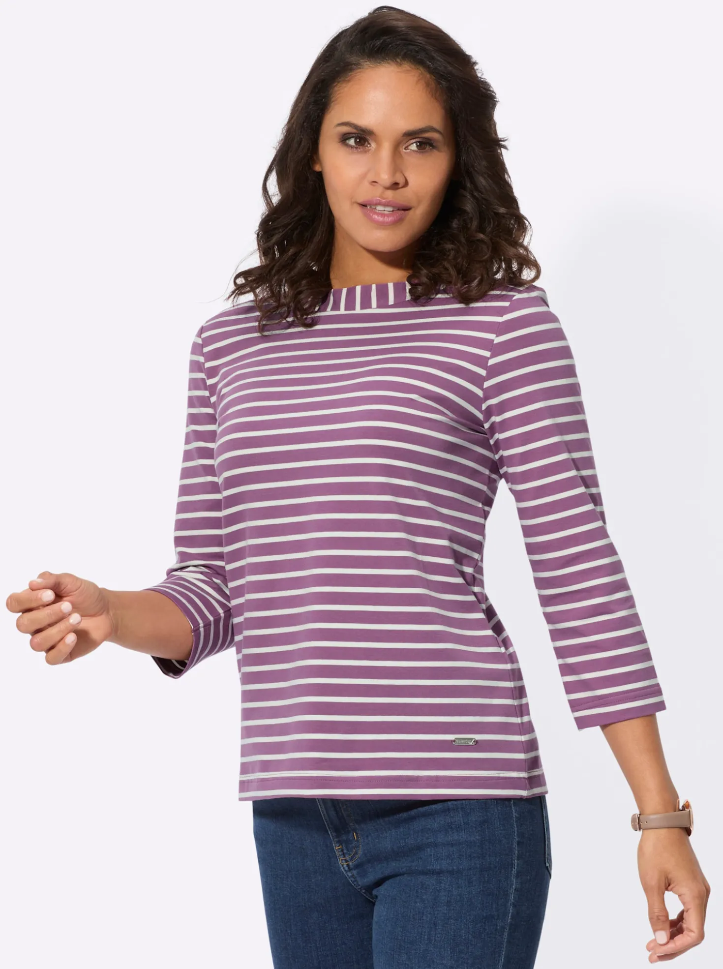 Ringelshirt mit U-Boot-Ausschnitt