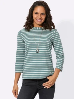 Ringelshirt mit U-Boot-Ausschnitt