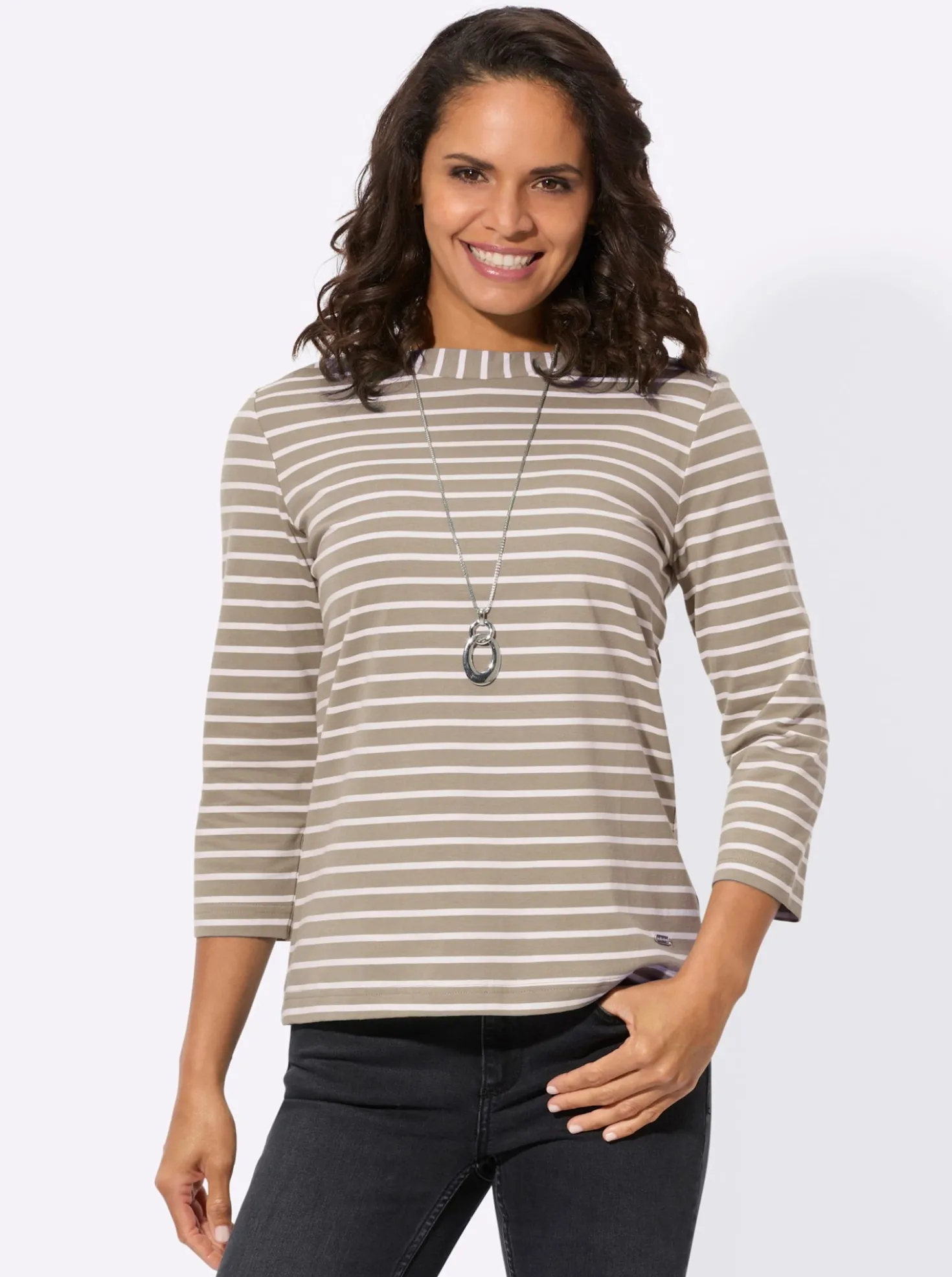 Ringelshirt mit U-Boot-Ausschnitt