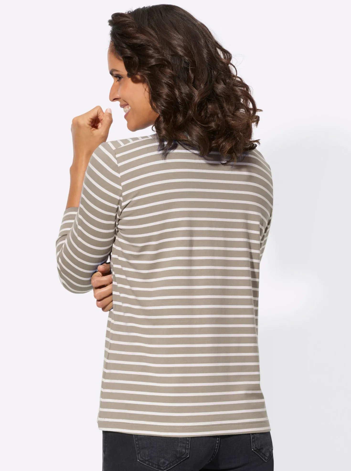 Ringelshirt mit U-Boot-Ausschnitt