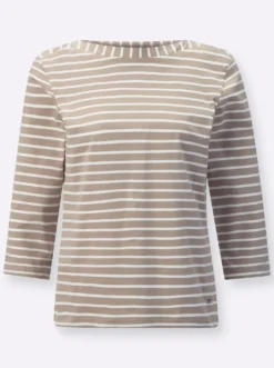 Ringelshirt mit U-Boot-Ausschnitt
