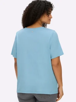 Rippshirt mit Overlocknaht am Ärmel