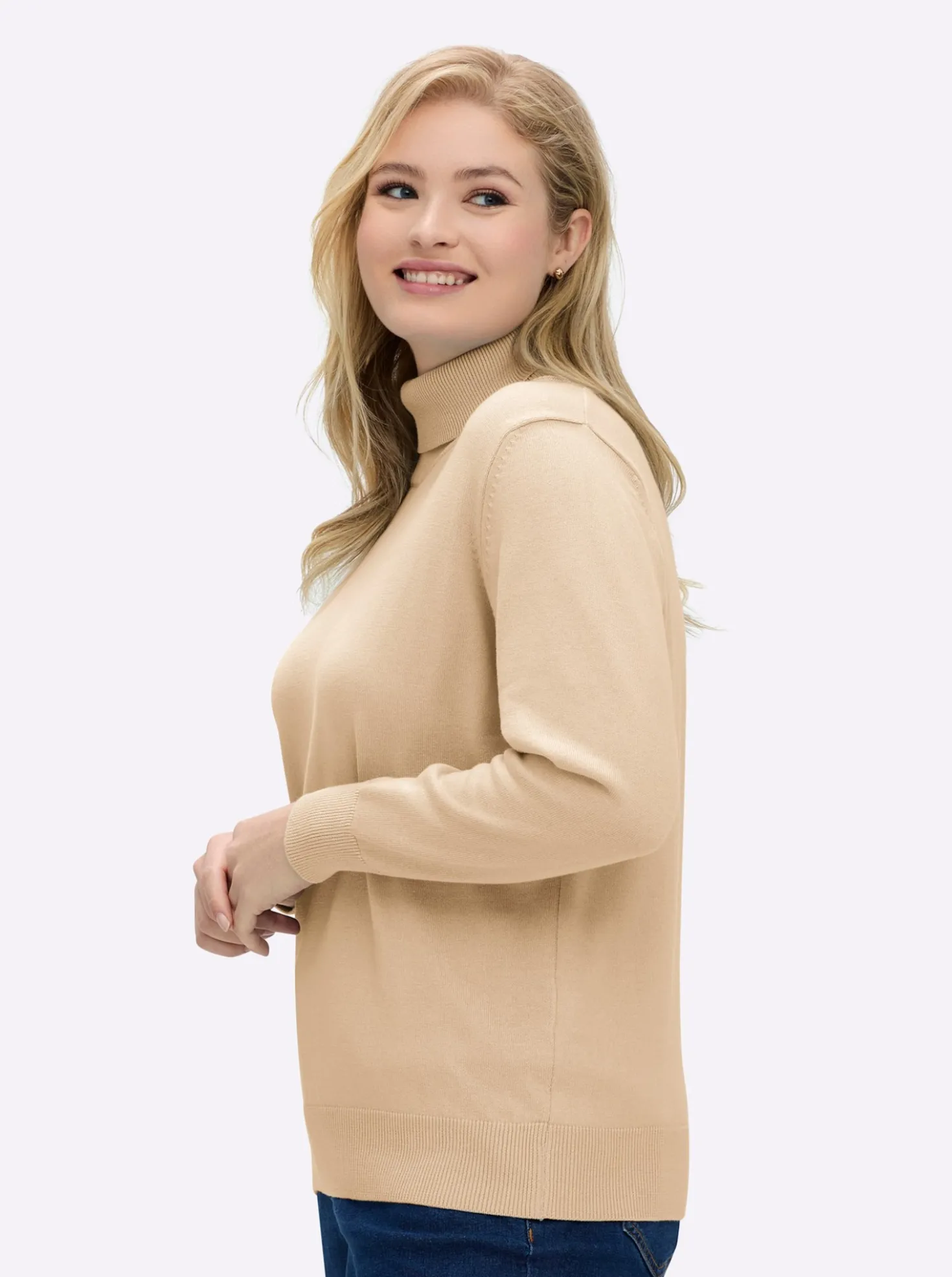 Rollkragenpullover aus reiner Baumwolle