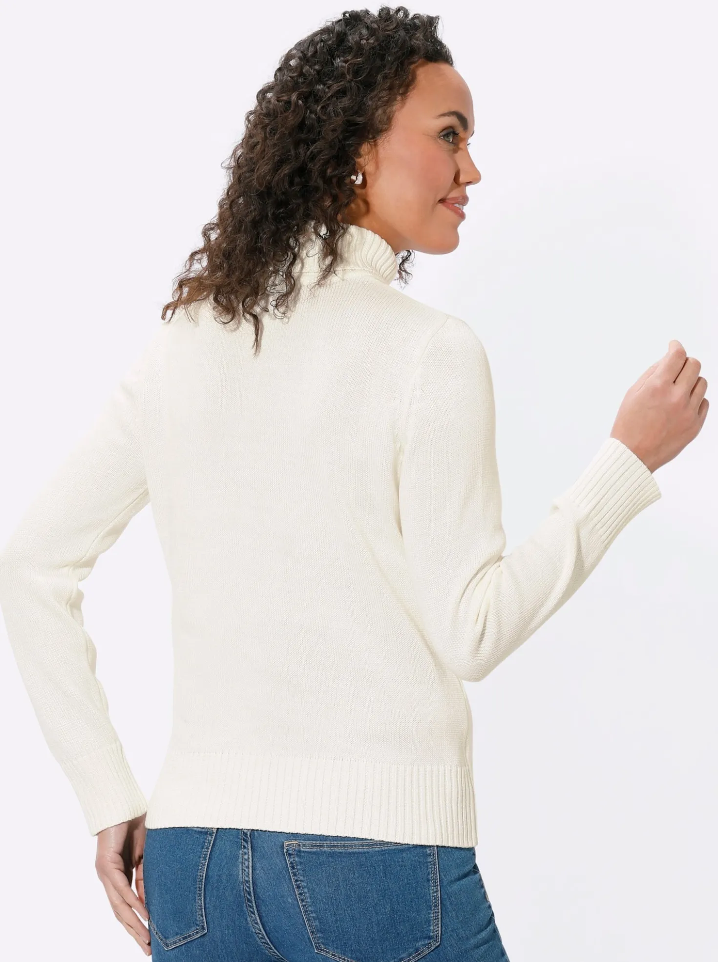 Rollkragenpullover im Baumwoll-Mix