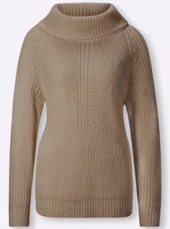 Rollkragenpullover mit aufwendigem Strickmuster