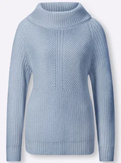 Rollkragenpullover mit aufwendigem Strickmuster