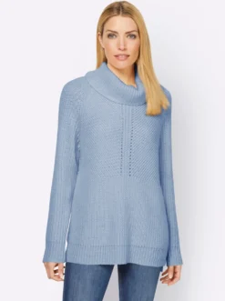 Rollkragenpullover mit aufwendigem Strickmuster