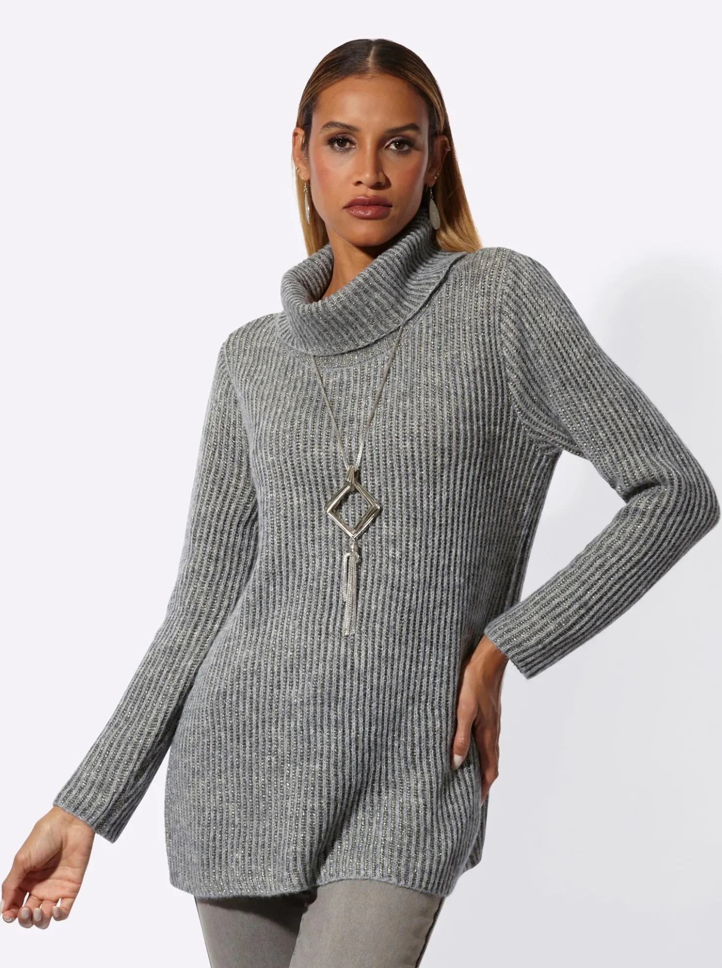 Rollkragenpullover mit Farbverlauf