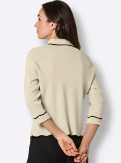 Rollkragenpullover mit gewellte Abschlüssen
