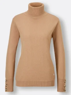 Rollkragenpullover mit hohen Rippbünchen