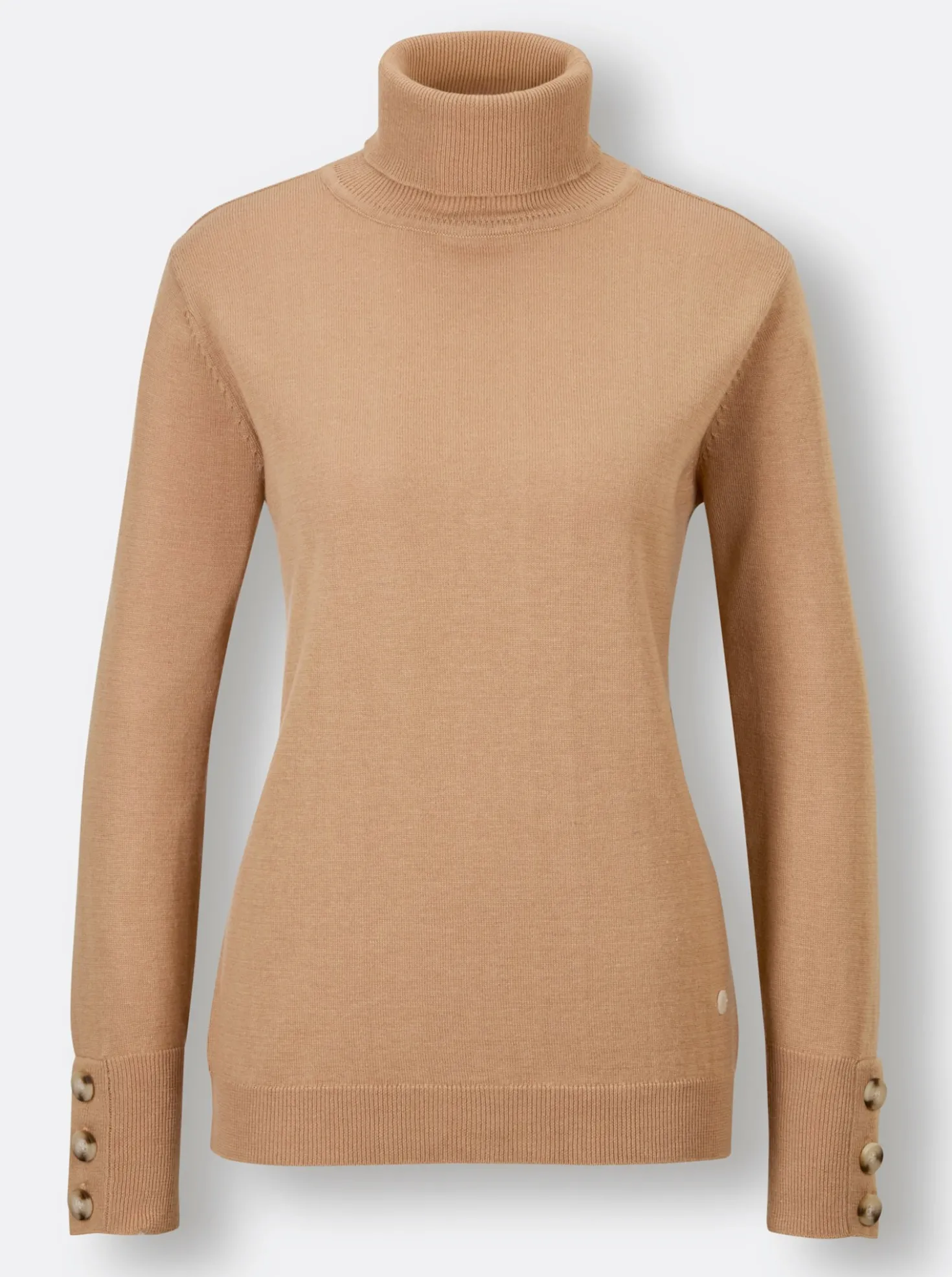 Rollkragenpullover mit hohen Rippbünchen
