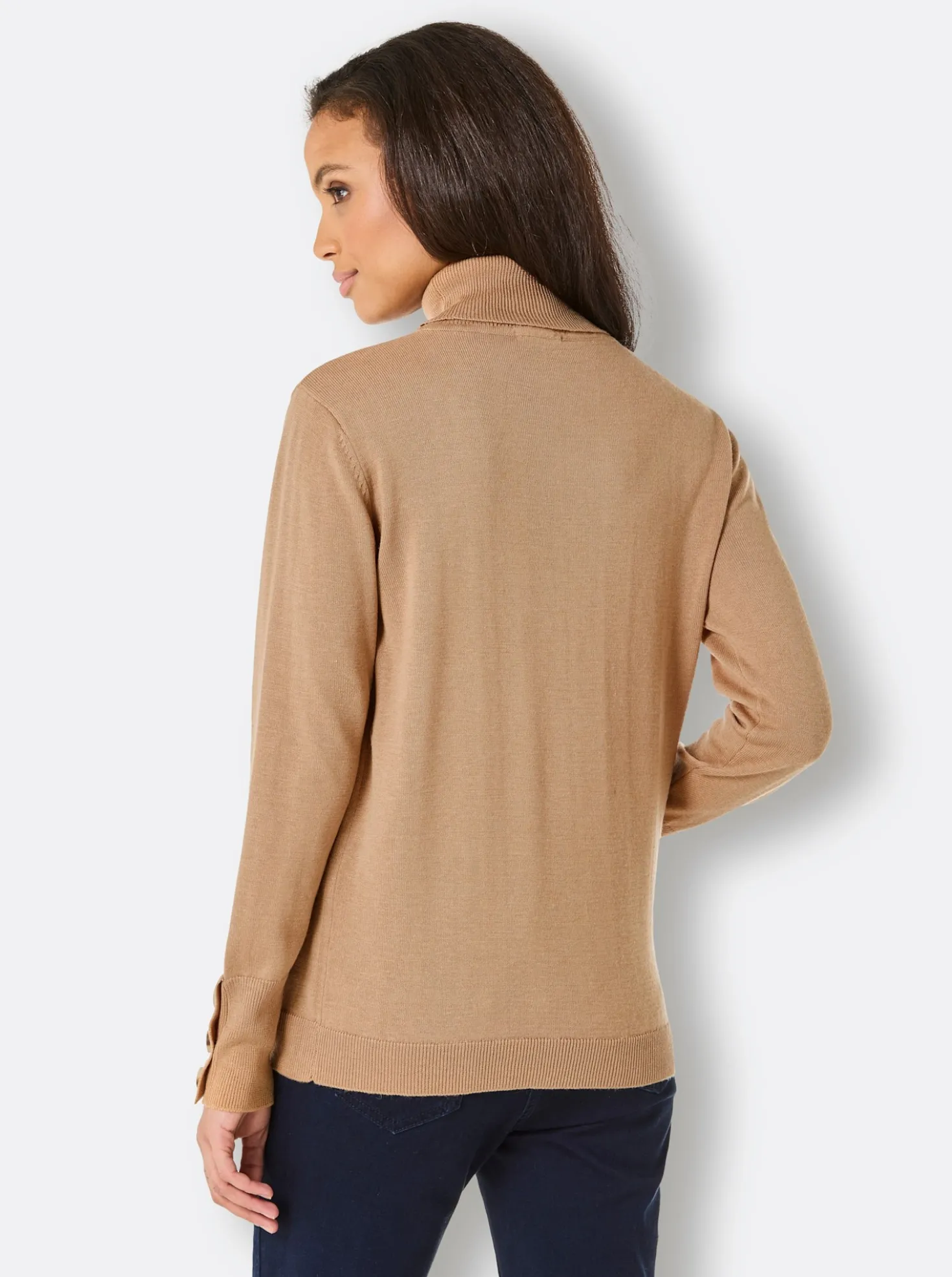 Rollkragenpullover mit hohen Rippbünchen