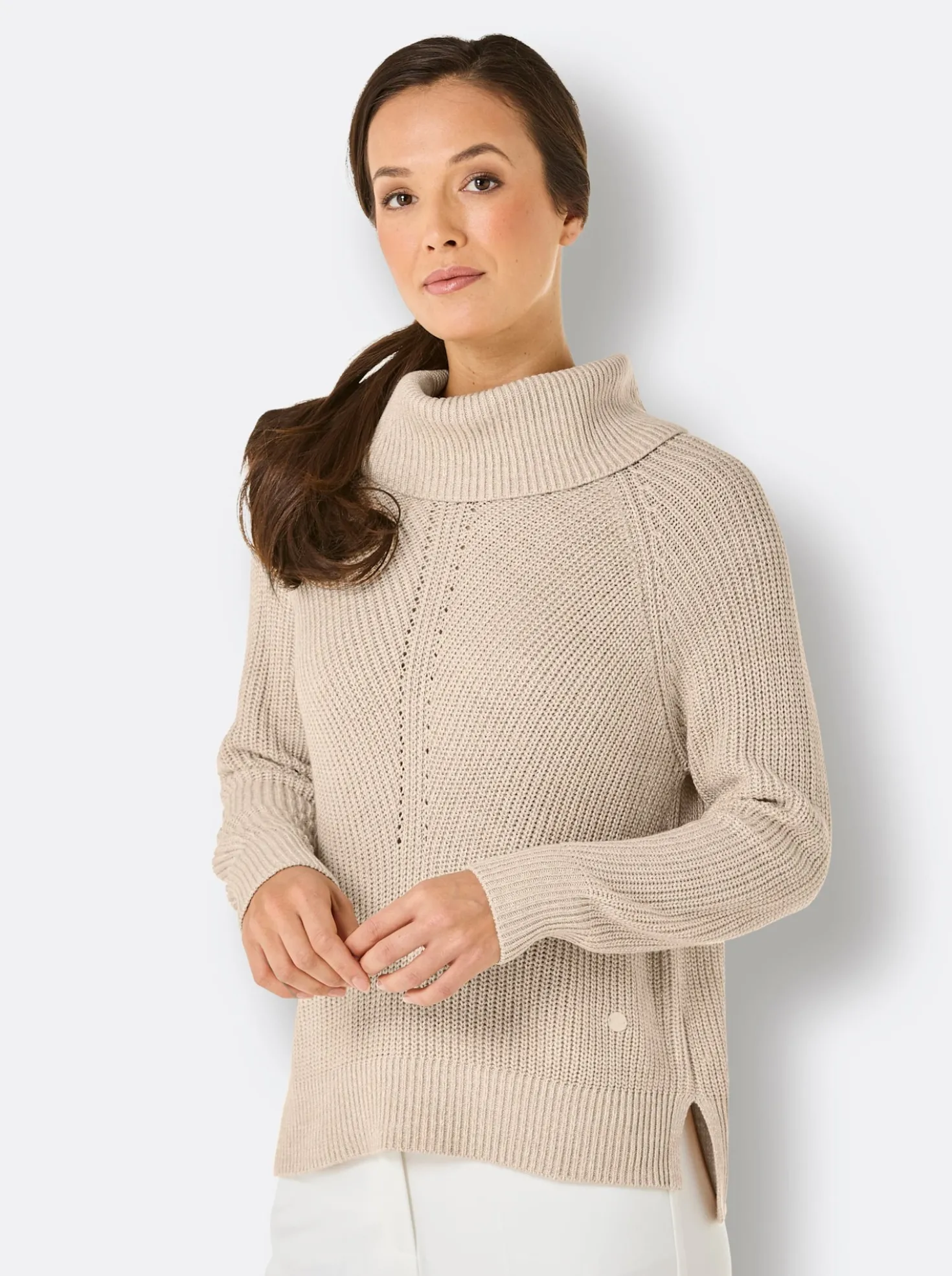 Rollkragenpullover mit Raglan-Ärmel