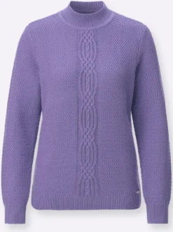 Rollkragenpullover mit Strickmuster vorne