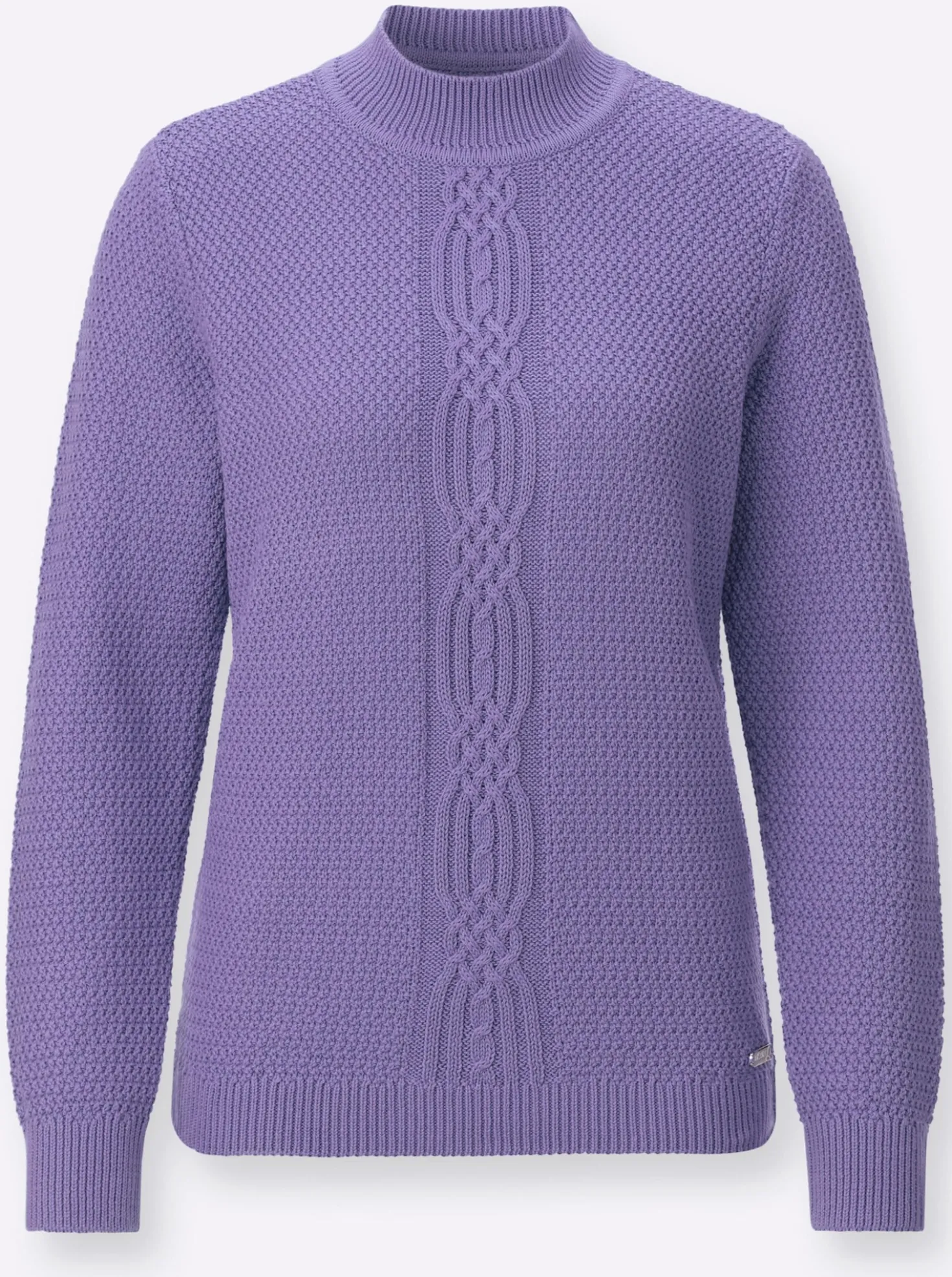 Rollkragenpullover mit Strickmuster vorne