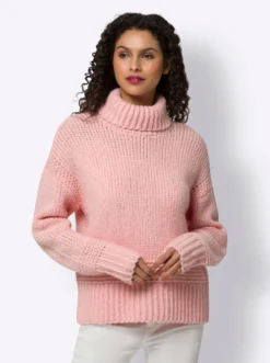Rollkragenpullover mit Strukturstrick