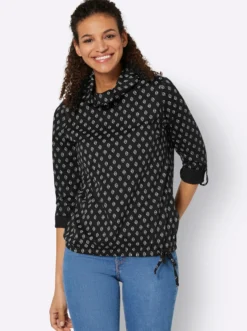Rollkragenshirt Mit Krempel-Ärmel