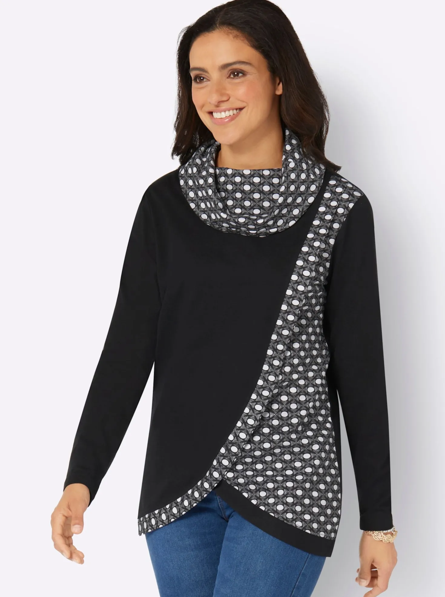 Rollkragenshirt mit Lagen-Optik