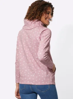 Rollkragenshirt mit Schneeflocken bedruckt