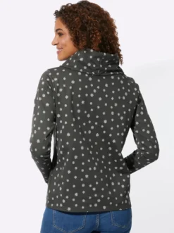 Rollkragenshirt mit Schneeflocken bedruckt