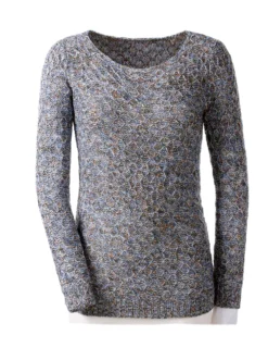 Rundhalspullover mit Multicolor-Garn