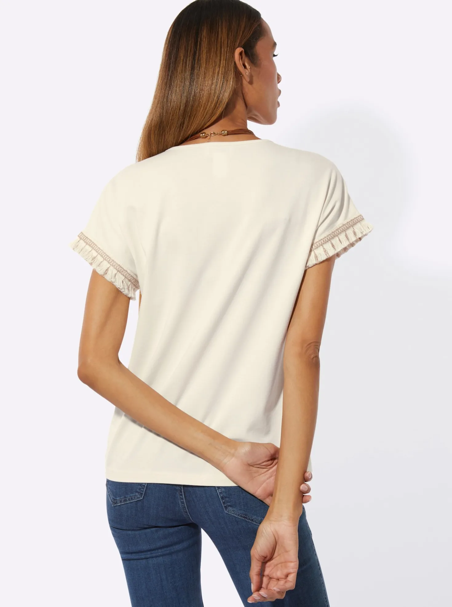 Rundhalsshirt im Baumwoll-Stretch